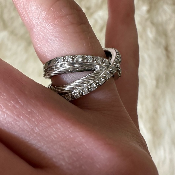 💎David Yurman💎 Diamond Cable Crossover ring size 6 - Picture 6 of 10